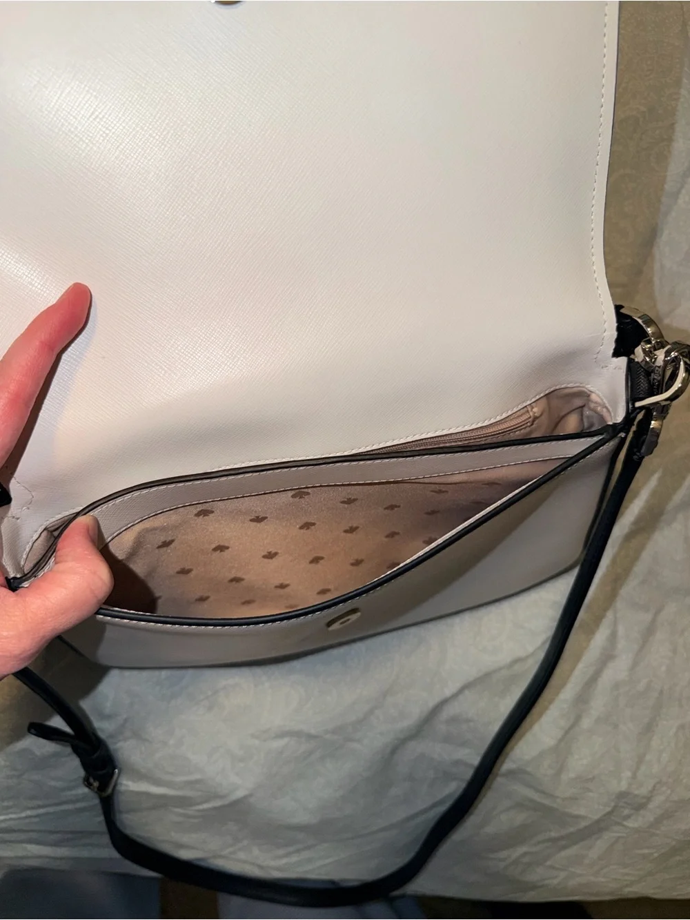 Kate Spade Staci Safhano Colorblock Shoulder Bag Crossbody In Warm Beige